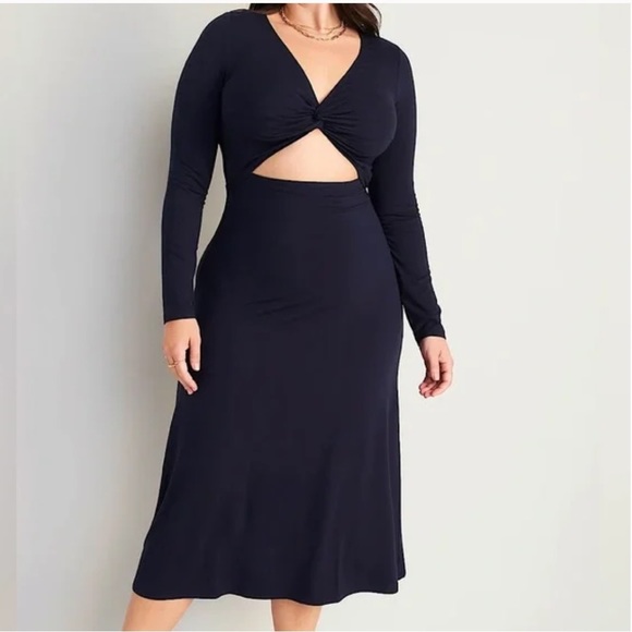 Old Navy Dresses & Skirts - Nwt Old Navy XL Navy Blue Cutout Midi Dress